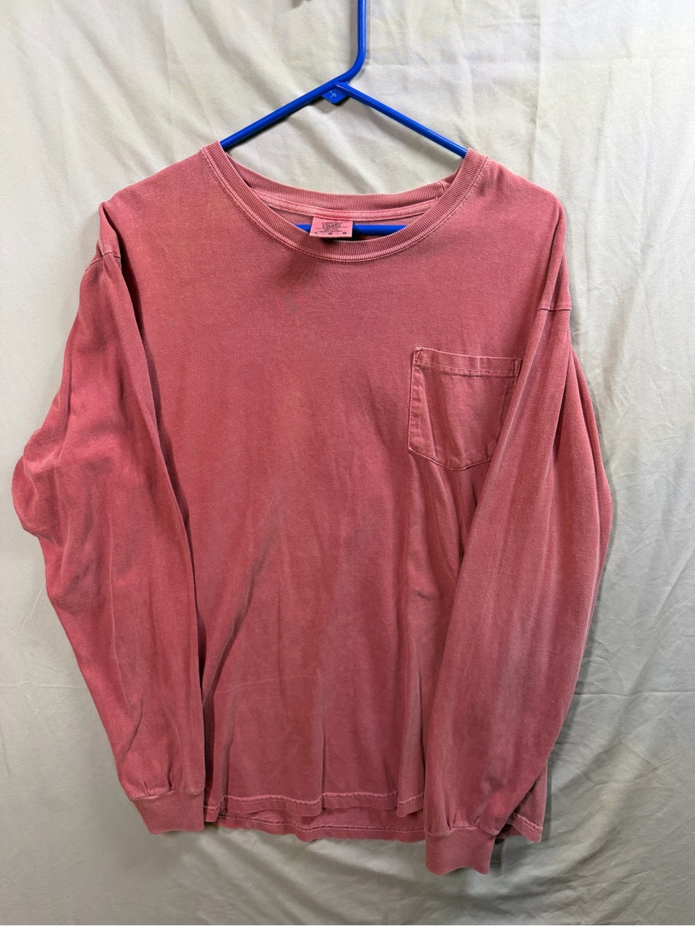 Comfort Colors Long Sleeve Pocket Tee in Dusty Rose
